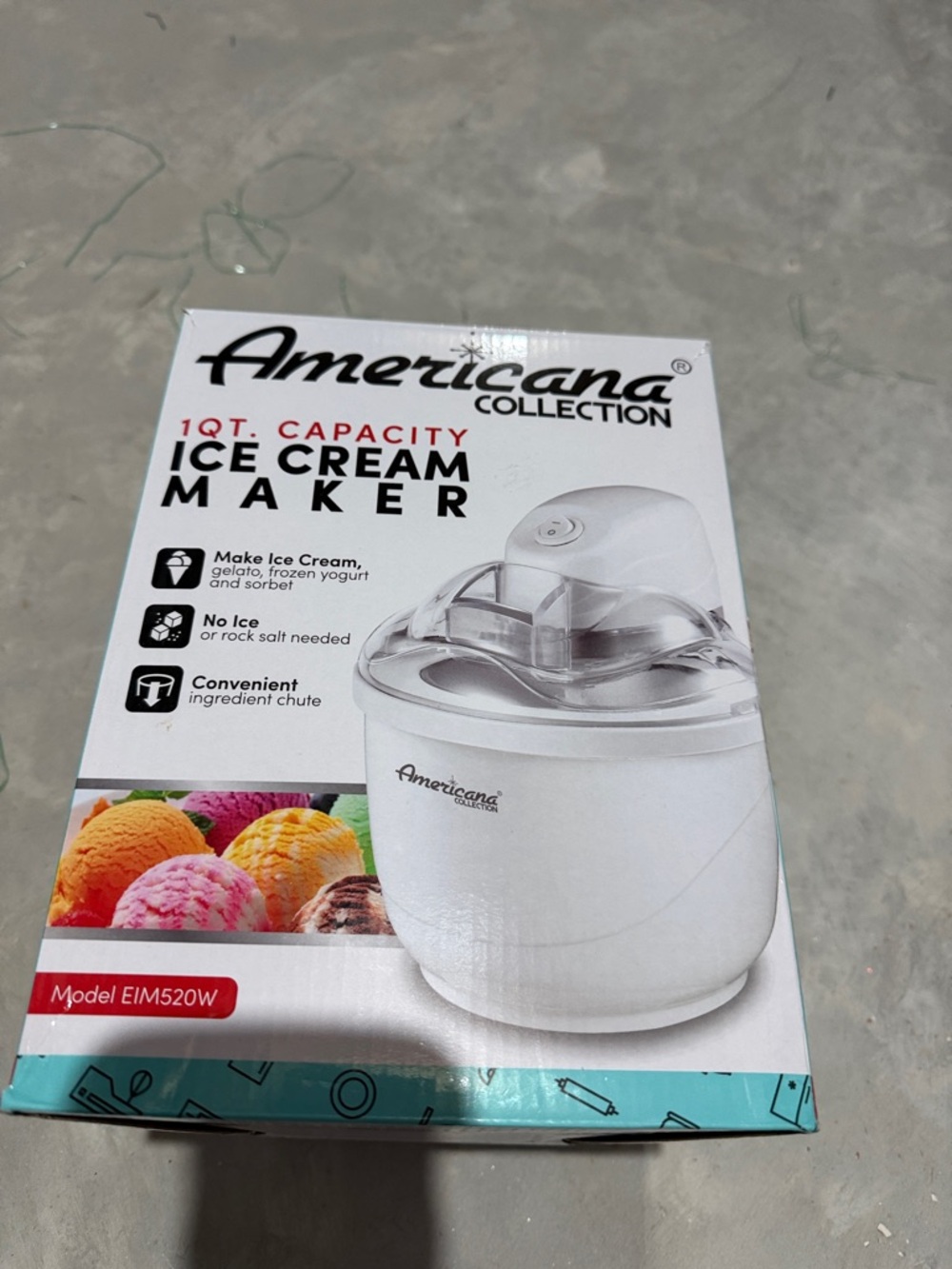 Americana Collection 1 Qt. Ice Cream Maker - White